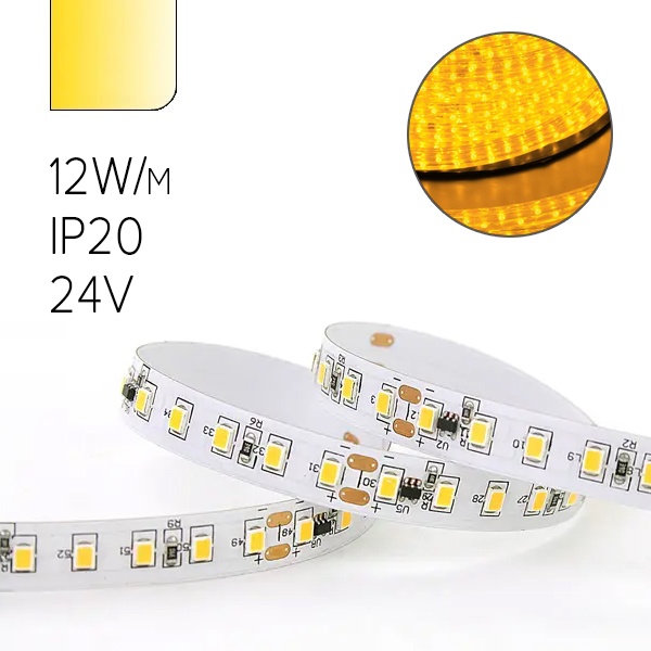 Светодиодная лента Foton FL-Strip 2835-S60-Y 12W/m YELLOW 24V IP20 желтый 10x5m