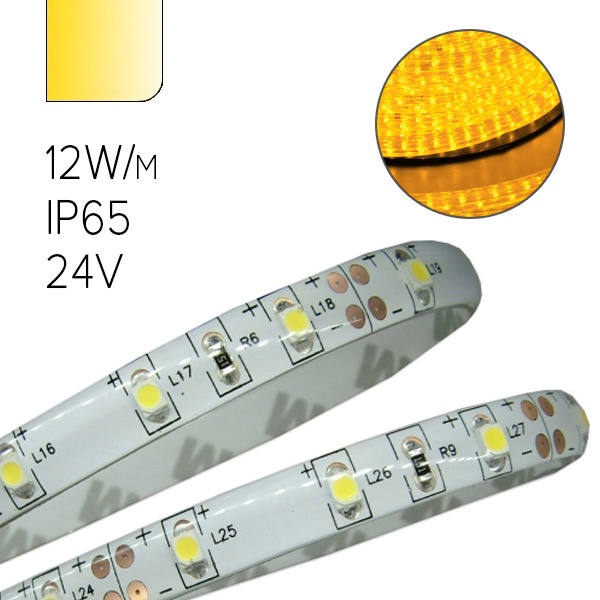 Светодиодная лента Foton FL-Strip 2835-SW60-Y 12W/m YELLOW 24V IP65 желтый 10x5m