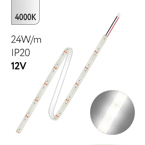 Светодиодная лента Foton FL-Strip 2835-S120-NW 24W/m 4000K 12V 2500lm/m IP20 белый 10x5m