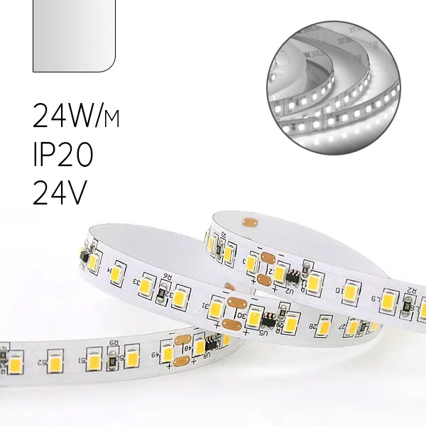 Светодиодная лента Foton FL-Strip 2835-S120-NW 24W/m 4000K 24V 2500lm/m IP20 белый 10x5m