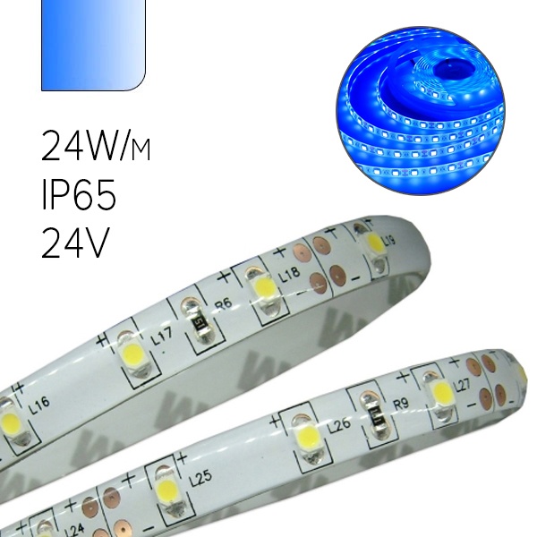 Светодиодная лента Foton FL-Strip 2835-SW120-B 24W/m BLUE 24V IP65 синий 10x5m