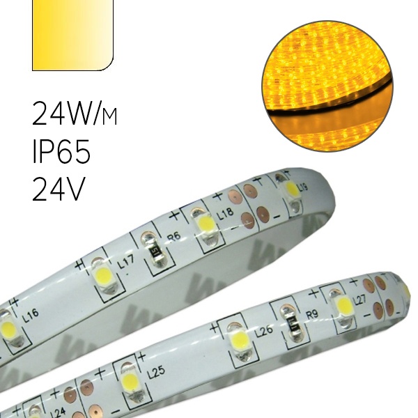 Светодиодная лента Foton FL-Strip 2835-SW120-Y 24W/m YELLOW 24V IP65 желтый 10x5m