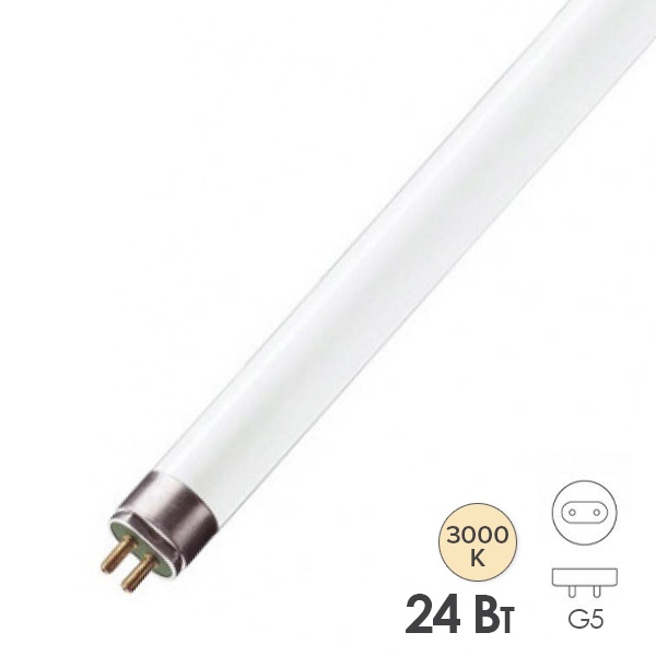 Люминесцентная линейная лампа T5 Osram FQ/HO 24W/830 3000K G5 тепло-белый свет 549mm