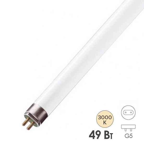Люминесцентная линейная лампа T5 Osram FQ/HO 49W/830 3000K G5 тепло-белый свет 1449mm
