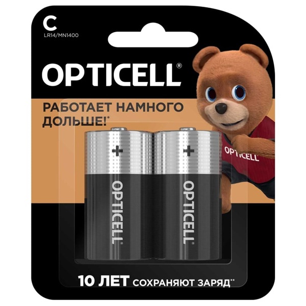 Батарейка С Opticell LR14 MN1400 (упаковка 2шт) Б0062690 / 6911332382945