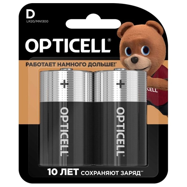 Батарейка D Opticell LR20 MN1300 (упаковка 2шт) Б0062701 / 6911332382921