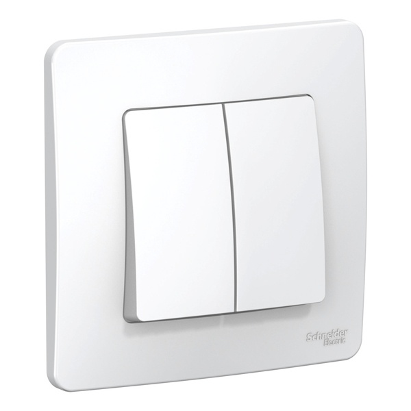 Выключатель 2-клавишный SE Blanca с/у 6А 250В белый