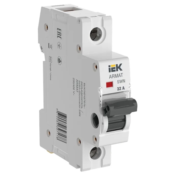 Рубильник модульный ИЭК ARMAT SWN 1Р 32А однофазный (выключатель нагрузки)