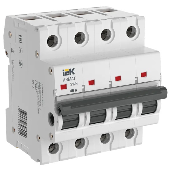 Рубильник модульный ИЭК ARMAT SWN 4Р 63А трехфазный (выключатель нагрузки)