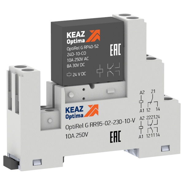 Релейный модуль КЭАЗ OptiRel G RM48-52-24D-10-V-CO-G 2НО/НЗ 10А 24DC AgNi+Au