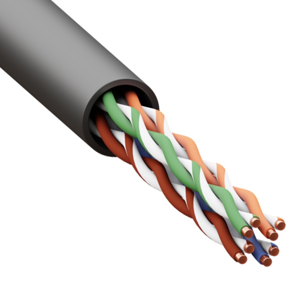 Кабель витая пара неэкранированный TERACOM U/UTP 4PR cat 5e внешняя оболочка LDPE черная [305м] (провод для интернета)