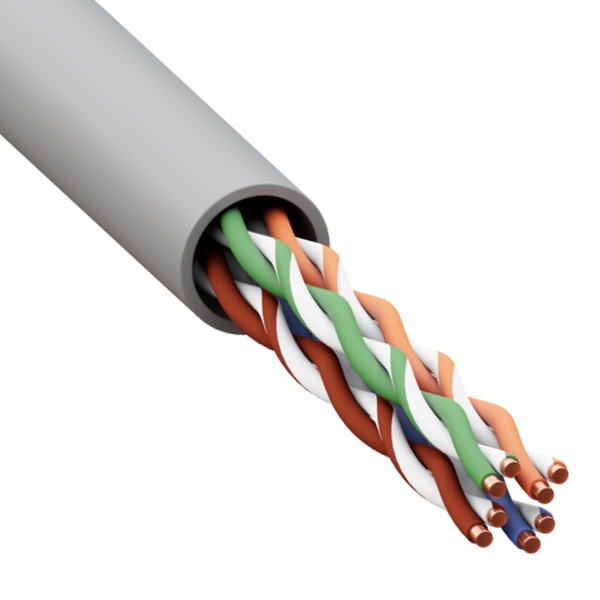 Кабель витая пара неэкранированный TERACOM U/UTP 4PR cat 5e оболочка PVC серая [305м] (провод для интернета)