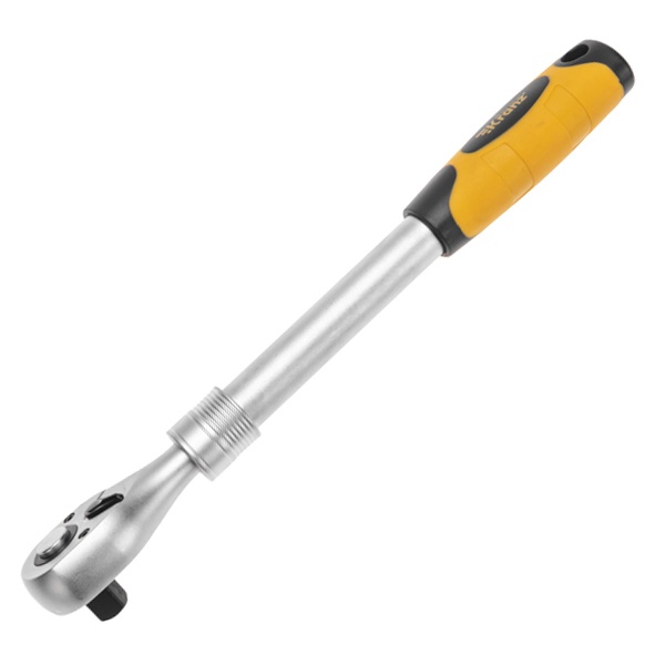 Ключ трещоточный телескопический Kranz 1/2, 330-460мм, CrV, двухкомпонентная рукоятка