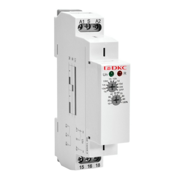 Реле времени с задержкой на выключение DKC DRM 16А 1CO 12-240В AC/DC