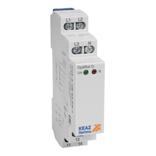Реле контроля чередования и обрыва фаз КЭАЗ OptiRel D PHS-3-1M-03-PN-1 трехфазное 1СО контроль N
