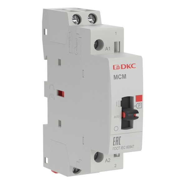 Контактор DKC YON max модульный MCM 2P 25A 2НО 240В АС с ручным управлением