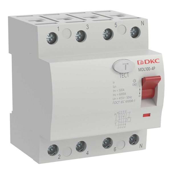 УЗО DKC YON MAX электромеханическое MDL100 25A 30mA тип АС 4P (ВДТ)