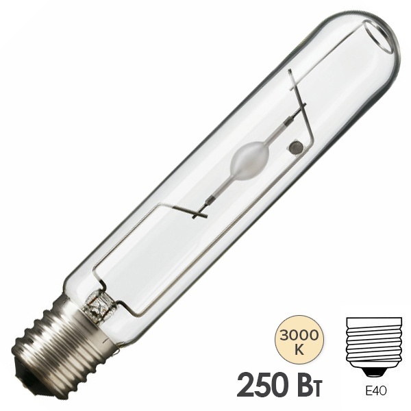 Лампа металлогалогенная газоразрядная Foton MH 250W 3000K E40 25000lm 10000h 46x226mm (ДРИ) (МГЛ)