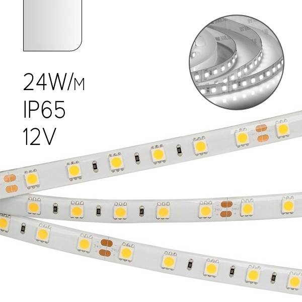 Светодиодная лента Foton FL-Strip 2835-SW120-NW 24W/m 4000K 12V IP65 10x5000mm 2500lm/m белый