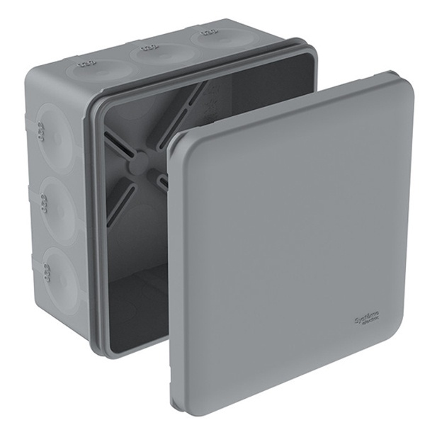 Коробка распределительная Systeme Electric 100х100х50 мм 12 вводов d20 мм серая IP66 MultiBox