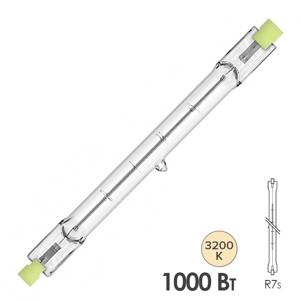 Лампа специальная галогенная Osram 64741 EKM P2/7 1000W 3200K 240V R7s 200h L186mm (Philips 13989R)