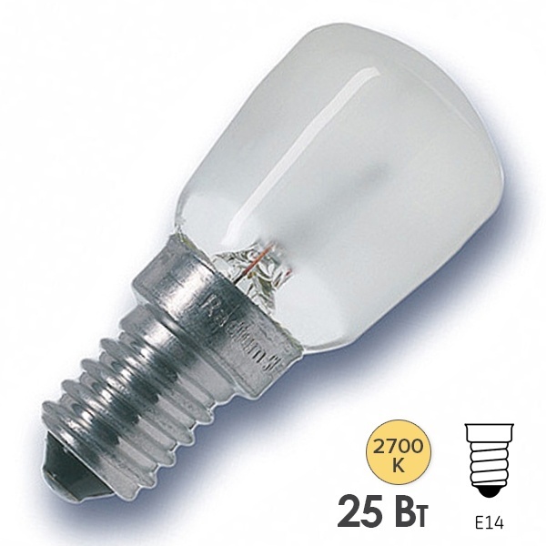 Лампа накаливания Osram SPC.T26/57 25W 230V E14 FR 26x57mm для холодильников и швейных машин