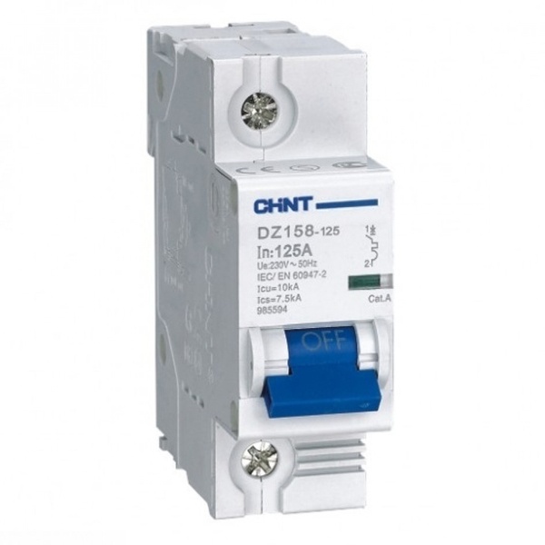 Автоматический выключатель Chint DZ158-125H 1P 100A 10kA х-ка (8-12In) (R) (автомат электрический)