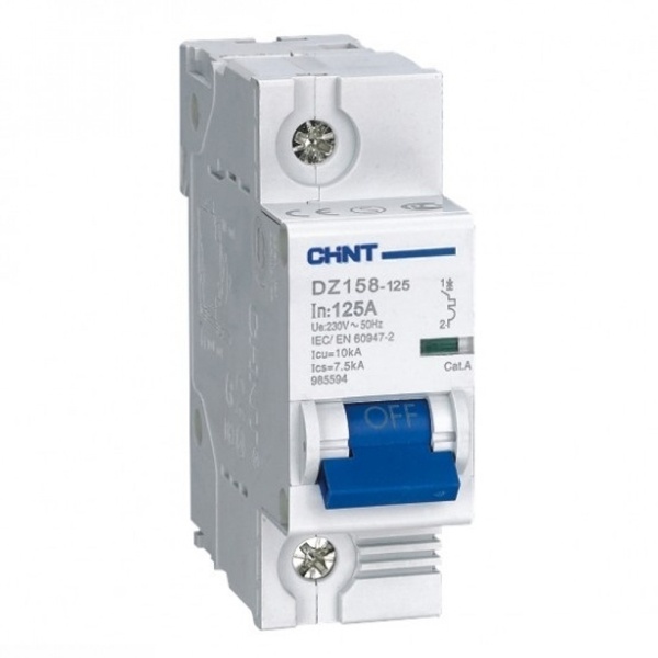 Автоматический выключатель Chint DZ158-125H 1P 125A 10kA х-ка (8-12In) (R) (автомат электрический)