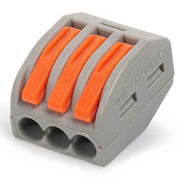 Клемма КВТ 3 х (0,08-4) СМК 222-413 универсальная [уп. 50шт]