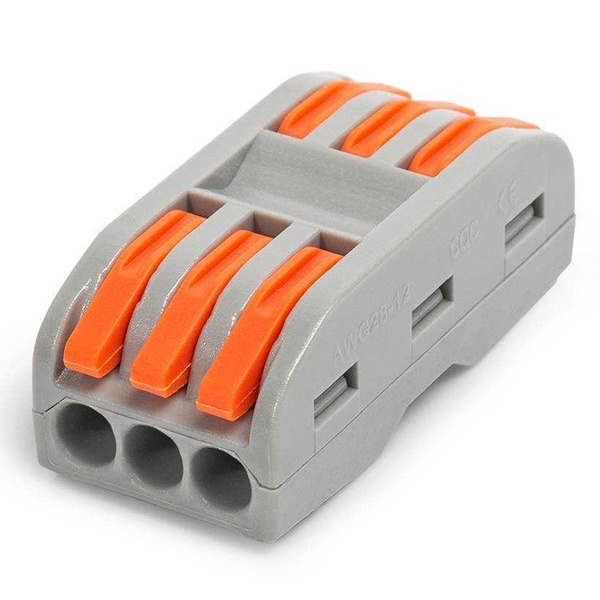 Клемма проходная КВТ 3 х (0,08-4) СМК 222-2413 [уп. 25шт]