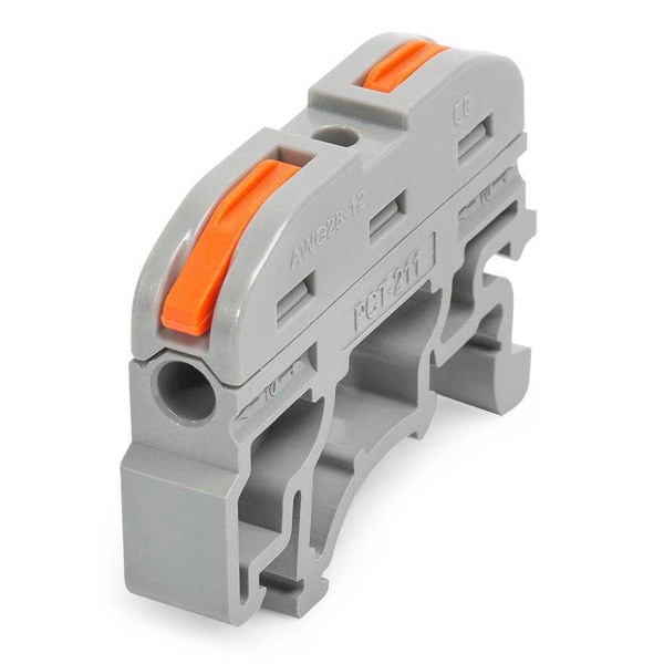 Клемма проходная КВТ 1х (0,08-4) СМК 222-2411 на DIN-рейку [уп. 25шт]