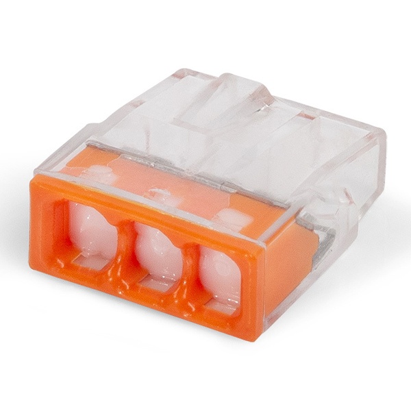 Клемма миниатюрная КВТ 3 х (0,5-2,5) СМК 2273-243 с контактной пастой