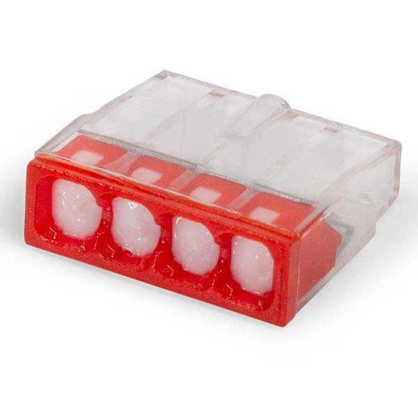 Клемма миниатюрная КВТ 4 х (0,5-2,5) СМК 2273-244 с контактной пастой