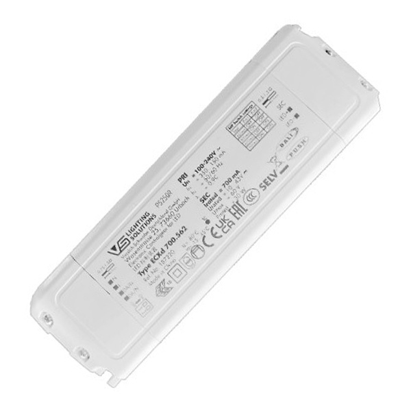 LED драйвер VS ECXd 700.562 15-30W 10-43V 350-700мА DALI2 DIP-переключатель 152х46х36mm