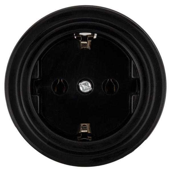 Накладная розетка TDM Виви 2П+З 16А 250В черная