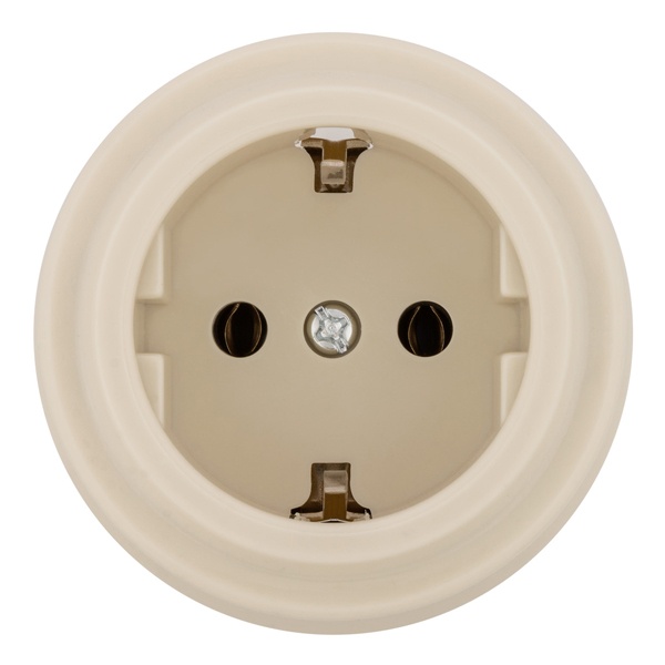 Накладная розетка TDM Виви 2П+З 16А 250В слоновая кость (бежевый)