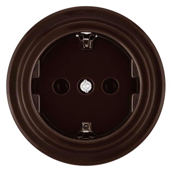 Накладная розетка TDM Виви 2П+З 16А 250В коричневая