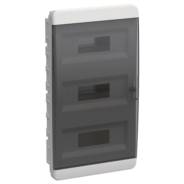 Щит встраиваемый пластиковый ИЭК Tekfor ЩРВ-П-36 36м белый черная прозрачная дверь IP41 (01-02-061)