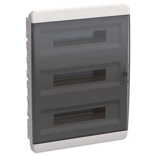 Щит встраиваемый пластиковый ИЭК Tekfor ЩРВ-П-54 54м белый черная прозрачная дверь IP41 (01-02-081)