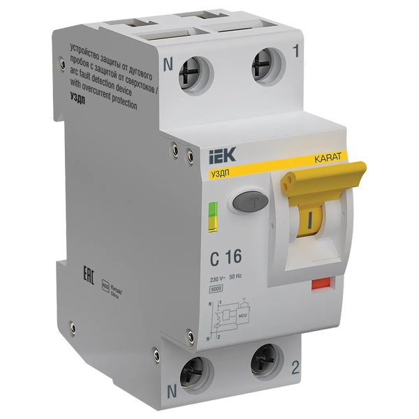 УЗДП ИЭК KARAT c автоматическим выключателем 1P+N C16A однофазный 6кА