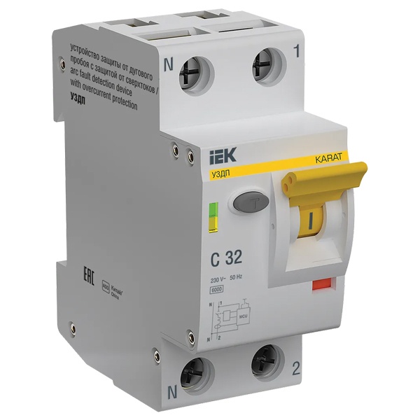 УЗДП ИЭК KARAT c автоматическим выключателем 1P+N C32A однофазный 6кА