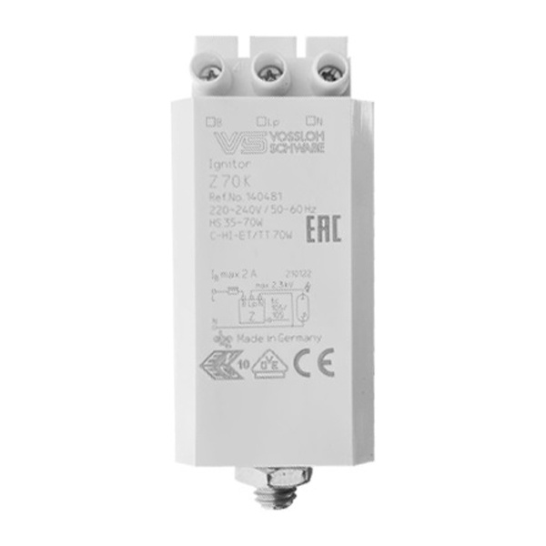 ИЗУ VS Z 70 K 220-240V 2A 1,8-2,3kV 1м для металлогалогенных C-HI 35-70W и натриевых 70W ламп