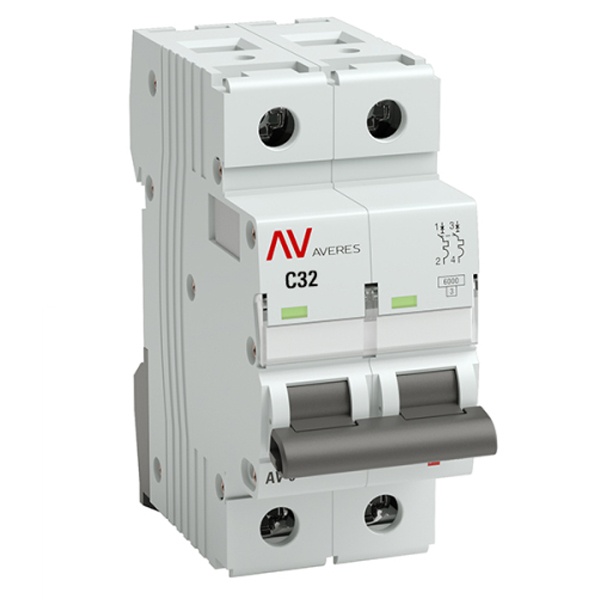 Выключатель автоматический EKF AVERES AV-6 32A (C) 2P однофазный 6kA