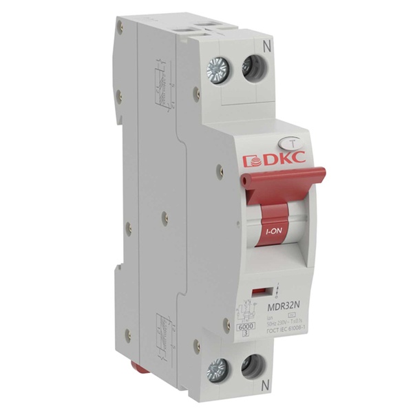 Дифференциальный автомат DKC YON max электронный MDR32 C10А 30мА тип А 1П+Н 6кА 1м (дифавтомат, АВДТ)