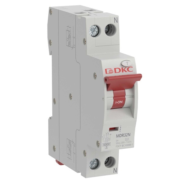 Дифференциальный автомат DKC YON max электронный MDR32 C20А 30мА тип А 1П+Н 6кА 1м (дифавтомат, АВДТ)