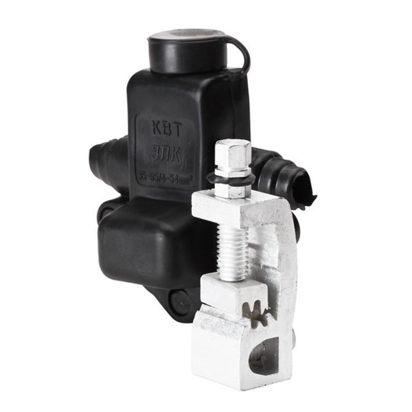 Зажим прокалывающий ответвительный КВТ ЗПК 35–95/4–54 в резиновом корпусе для провода СИП