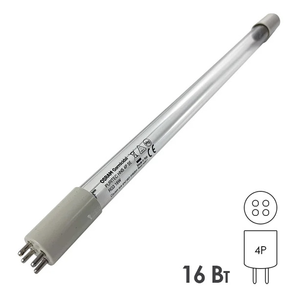 Лампа бактерицидная Osram HNS 16W 4P SE 317,30mm специальная безозоновая