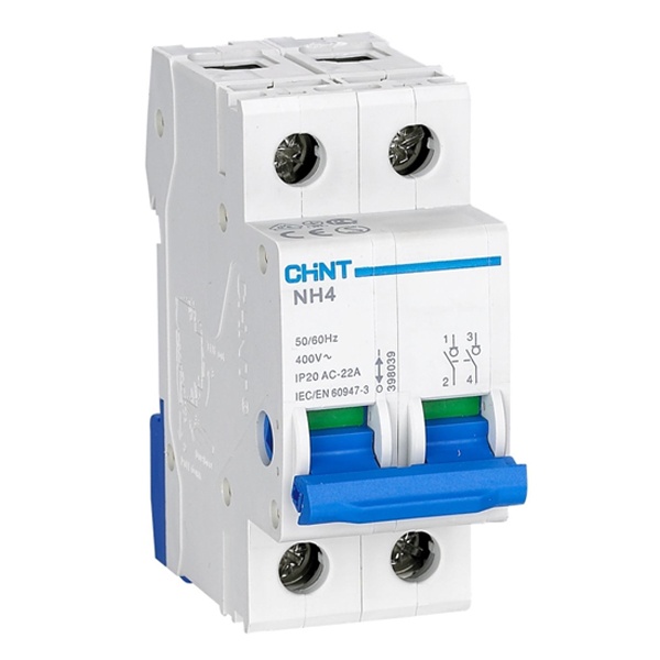 Рубильник модульный Chint NH4 2P 32A однофазный (выключатель нагрузки)