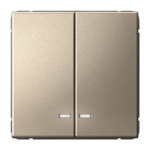 Двухклавишный выключатель с подсветкой SE ArtGallery 10А шампань