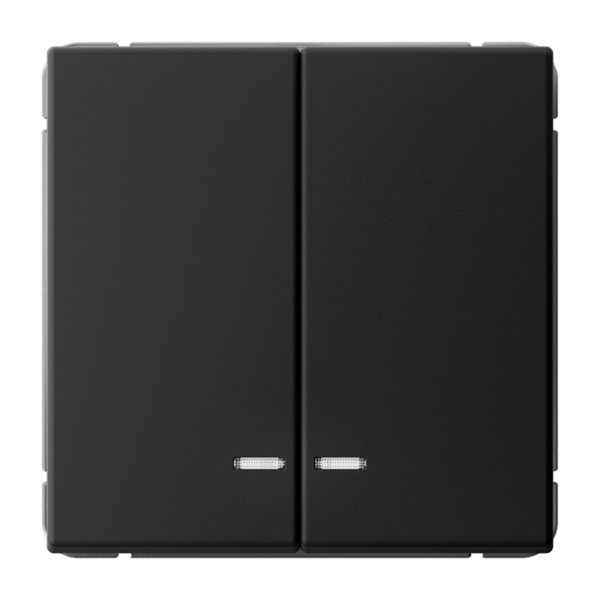 Двухклавишный выключатель с подсветкой SE ArtGallery 10А карбон